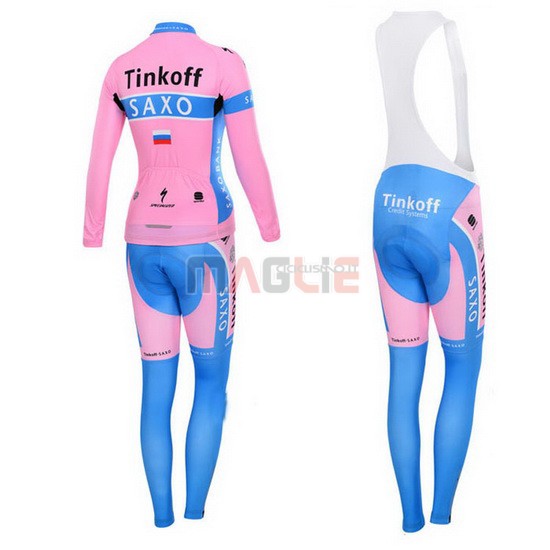 Donne Maglia Saxo Bank manica lunga 2015 fuxia